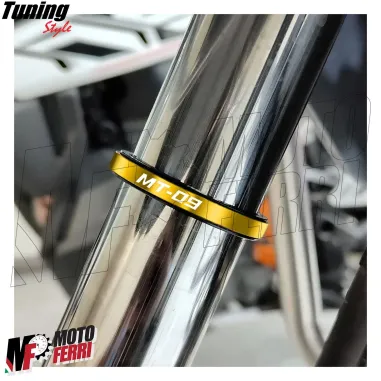 MF7143 Anelli Forcella Sospensione con Logo Yamaha MT-09 - Alluminio CNC Oro