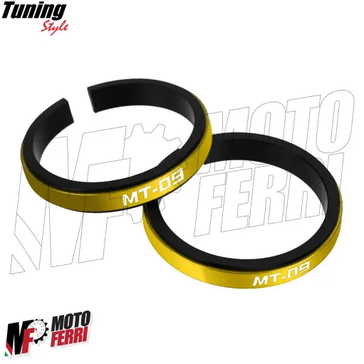 MF7145 Anelli Forcella Sospensione con Logo Yamaha MT-09 - Alluminio CNC Oro