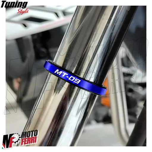 MF7143 Anelli Forcella Sospensione con Logo Yamaha MT-09 - Alluminio CNC Blu