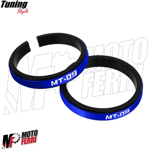 MF7143 Anelli Forcella Sospensione con Logo Yamaha MT-09 - Alluminio CNC Blu