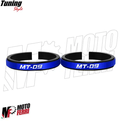 MF7143 Anelli Forcella Sospensione con Logo Yamaha MT-09 - Alluminio CNC Blu