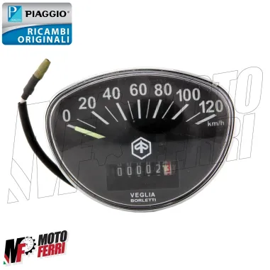 MF1016 - CONTACHILOMETRI FONDO NERO ORIGINALE 120 KM/H VESPA ET3 SPRINT RALLY TS