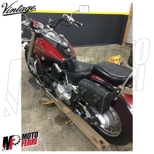 MF7162 Borsa Laterale in eco Pelle Moto Vintage Custom Harley Triumph Royal