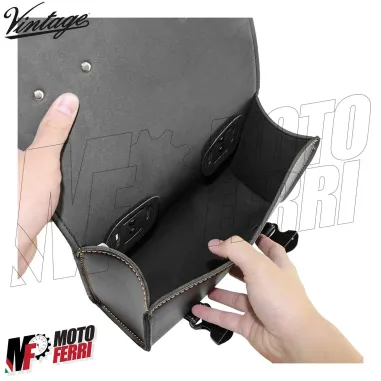 MF7162 Borsa Laterale in eco Pelle Moto Vintage Custom Harley Triumph Royal