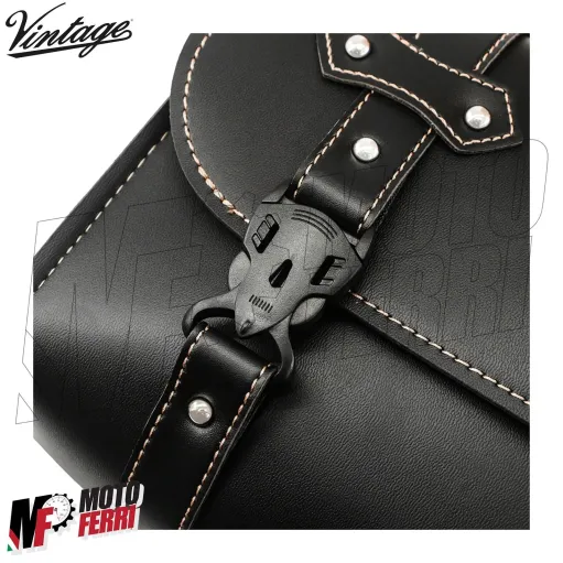 MF7162 Borsa Laterale in eco Pelle Moto Vintage Custom Harley Triumph Royal