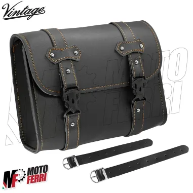 MF7162 Borsa Laterale in eco Pelle Moto Vintage Custom Harley Triumph Royal