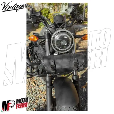 MF7163 Borsa Rullo in Pelle Moto Vintage Custom Harley Triumph Royal Honda BMW