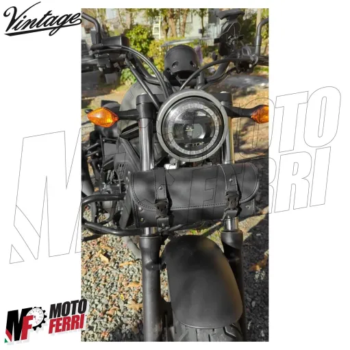 MF7163 Borsa Rullo in Pelle Moto Vintage Custom Harley Triumph Royal Honda BMW