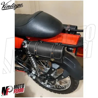 MF7163 Borsa Rullo in Pelle Moto Vintage Custom Harley Triumph Royal Honda BMW