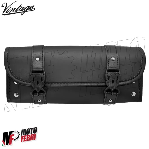 MF7163 Borsa Rullo in Pelle Moto Vintage Custom Harley Triumph Royal Honda BMW