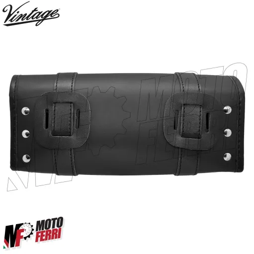 MF7163 Borsa Rullo in Pelle Moto Vintage Custom Harley Triumph Royal Honda BMW