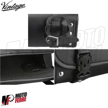 MF7163 Borsa Rullo in Pelle Moto Vintage Custom Harley Triumph Royal Honda BMW