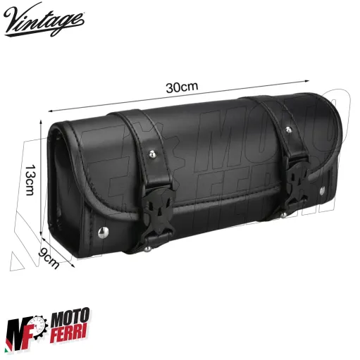 MF7163 Borsa Rullo in Pelle Moto Vintage Custom Harley Triumph Royal Honda BMW
