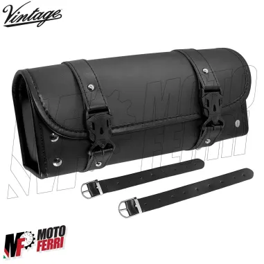 MF7163 Borsa Rullo in Pelle Moto Vintage Custom Harley Triumph Royal Honda BMW