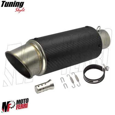 MF7193 Silenziatore Marmitta Dm 51 Universale Moto effetto Carbonio Racing