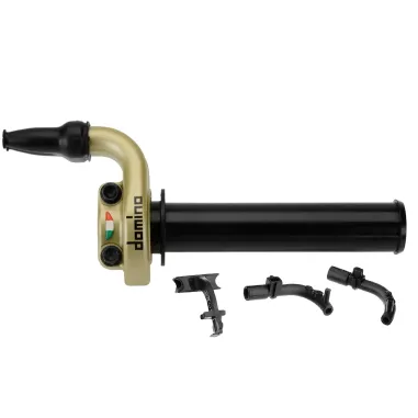 MF4171 Comando Gas Rapido Domino Racing KRR 03 Nero / Oro 2 Cavi Univesale Moto