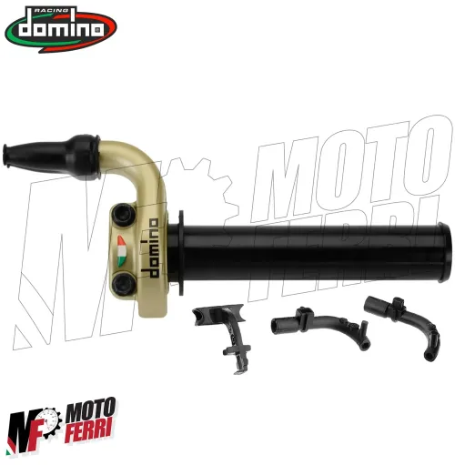MF4171 Comando Gas Rapido Domino Racing KRR 03 Nero / Oro 2 Cavi Univesale Moto
