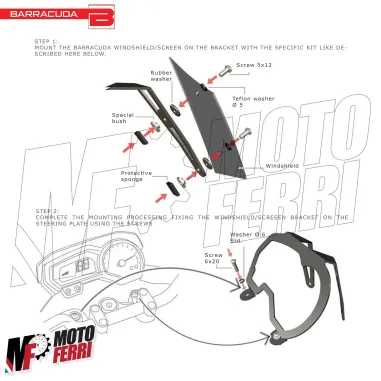 MF3398 Cupolino Yamaha FZ8 Naked mod 2010/2016 Barracuda Aerosport Fumè