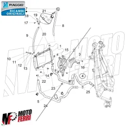 MF7246 Tubo Collegamento Pompa Acqua Radiatore Piaggio Beverly 125 mod 2010/2015 2