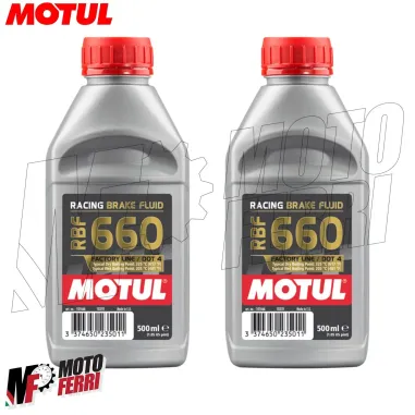 MF7250 Olio Freno Frizione Motul RBF 660 Factory Line DOT 4 Racing - 2X 500ml