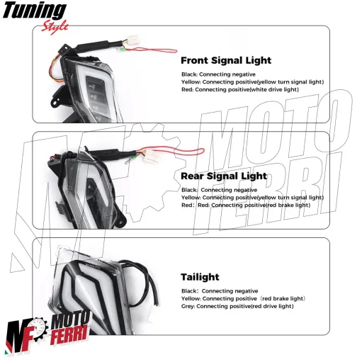 MF7255 Kit Frecce + Stop Led Anteriore Posteriore Fumè Yamaha TMax 530 2012/2016