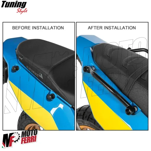 MF7260 Maniglie Passeggero Yamaha Tenere 700 mod 2019/2024 in Acciaio Nero