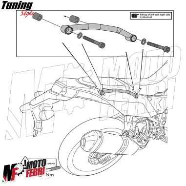 MF7260 Maniglie Passeggero Yamaha Tenere 700 mod 2019/2024 in Acciaio Nero