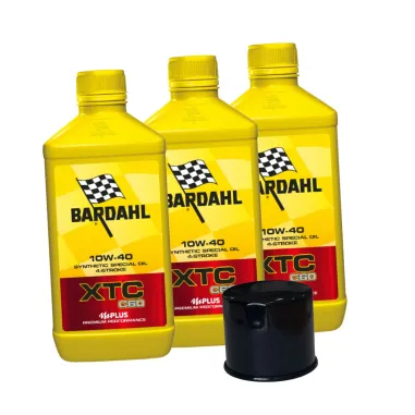 3 LT OLIO MOTORE 4T BARDAHL XTC C60 10W40 + FILTRO OLIO YAMAHA TMAX 500 530