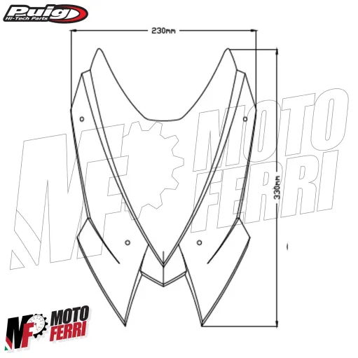MF7276 Cupolino Kawasaki Z900 da 2020 a 2024 Fumè Scuro Puig New Generation Sport