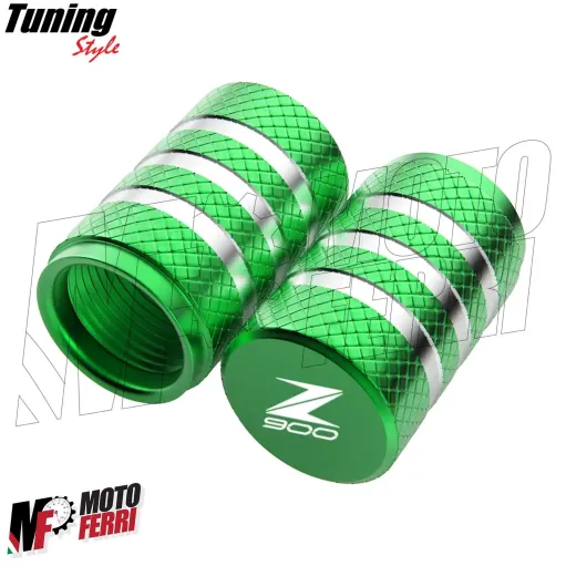 MF7281 Tappi Copri Valvola Verde Kawasaki Z900 (2017-2024) per Cerchio Ant/Post