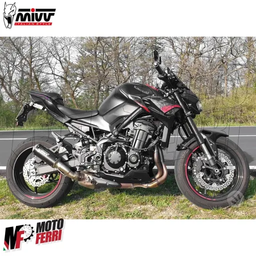 MF7288 Scarico Marmitta MIVV MK3 Kawasaki Z900 - 2020 / 2024 Omologato Inox Nero