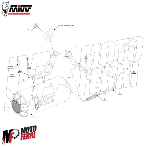 MF7288 Scarico Marmitta MIVV MK3 Kawasaki Z900 - 2020 / 2024 Omologato Inox Nero