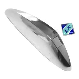 Cresta Cromata Parafango Anteriore + Adesivo Logo Vespa 50 125 150 LX LXV 2T 4T