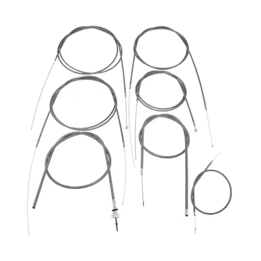 MF7303 Kit Trasmissione 8pz Cavi Guaina Grigia Vespa PX 125 150 200 Prima Serie