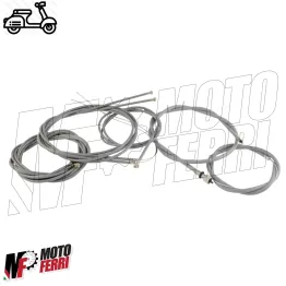 MF7303 Kit Trasmissione 8pz Cavi Guaina Grigia Vespa PX 125 150 200 Prima Serie 2