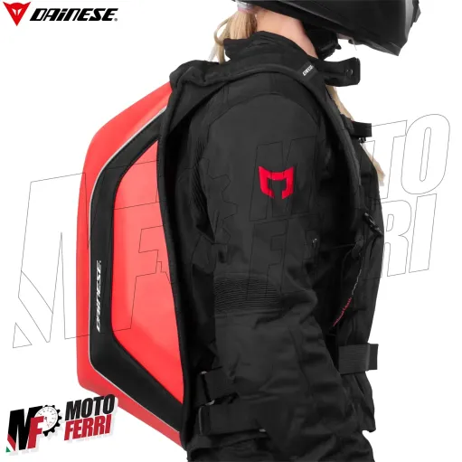 MF4653 Zaino Moto Dainese D-Mach Backpack 22 Litri Rosso Rigido porta PC Scarpe
