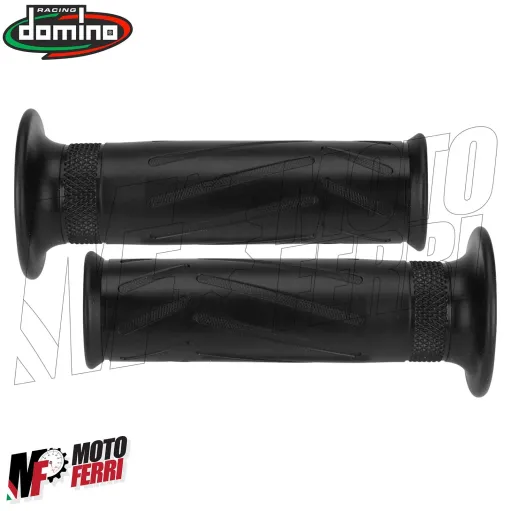 MF2593 Manopole Domino Yamaha style nero grips forate universali Moto Scooter