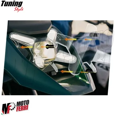 MF7331 Protezione Copertura Faro Led per BMW R 1300 GS Trasparente Anti Sassi