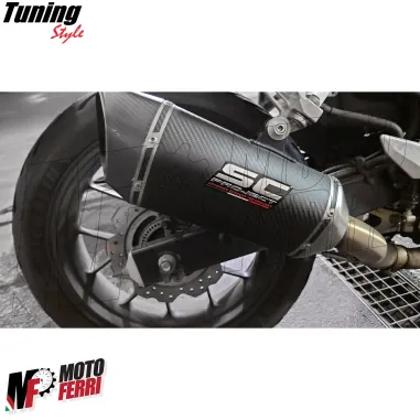 MF7332 Adesivo Alluminio Logo SC per Scarico Marmitta Terminale 100x40mm