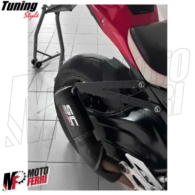 MF7332 Adesivo Alluminio Logo SC per Scarico Marmitta Terminale 100x40mm