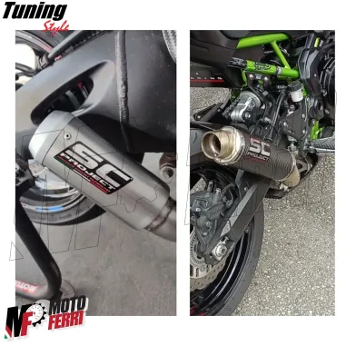 MF7332 Adesivo Alluminio Logo SC per Scarico Marmitta Terminale 100x40mm