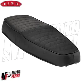 MF7337 Sella Nisa Wave Vespa PX 125 150 200 PE Arcobaleno Disco in Pelle Nera 2