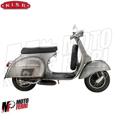 MF7337 Sella Nisa Wave Vespa PX 125 150 200 PE Arcobaleno Disco in Pelle Nera
