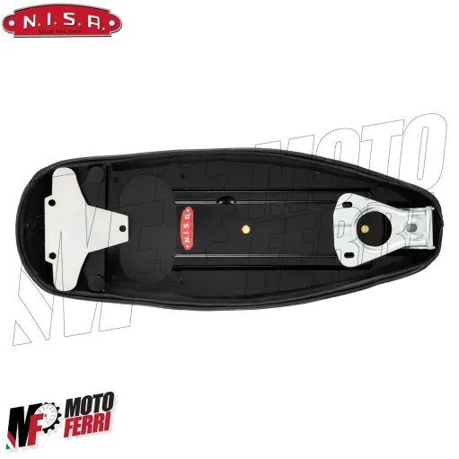 MF7337 Sella Nisa Wave Vespa PX 125 150 200 PE Arcobaleno Disco in Pelle Nera