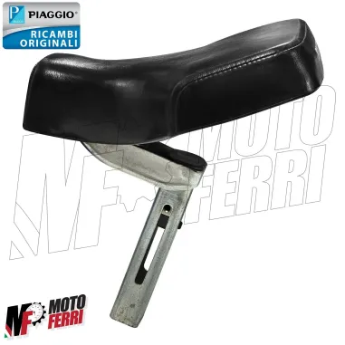 MF7318 Sella Monoposto Originale Piaggio Si 50 Pelle Nera Attacco Rettangolare