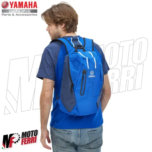 Zaino Yamaha Moto Blu Backpack Paddock Blu Nero Bianco Originale 35L