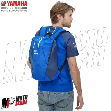Zaino Yamaha Moto Blu Backpack Paddock Blu Nero Bianco Originale 35L