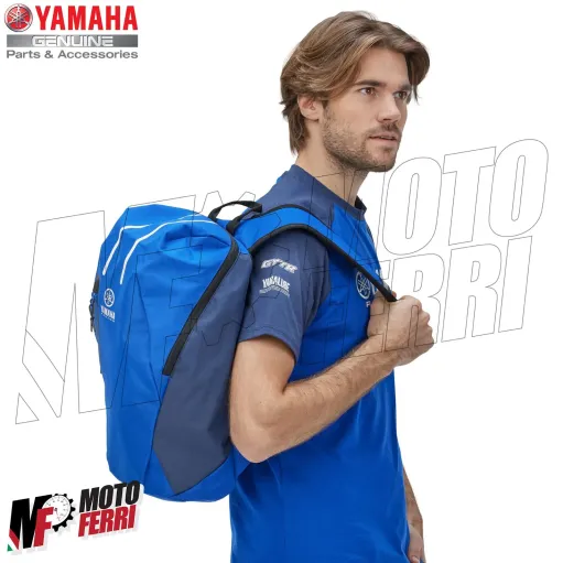 Zaino Yamaha Moto Blu Backpack Paddock Blu Nero Bianco Originale 35L