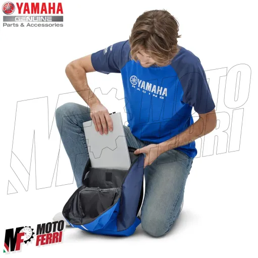 Zaino Yamaha Moto Blu Backpack Paddock Blu Nero Bianco Originale 35L