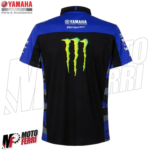 MF7378 Polo Yamaha Monster Energy VR46 MotoGP Pro Replica da Uomo Originale
